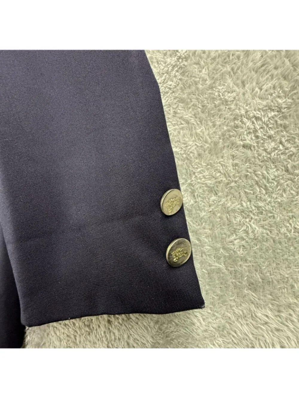 Vintage Burberrys Blazer Mens 40R Blue Wool Double Breasted Sport Coat Levy's